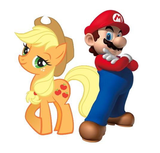 applejack_and_mario_by_williamguy-d427j5