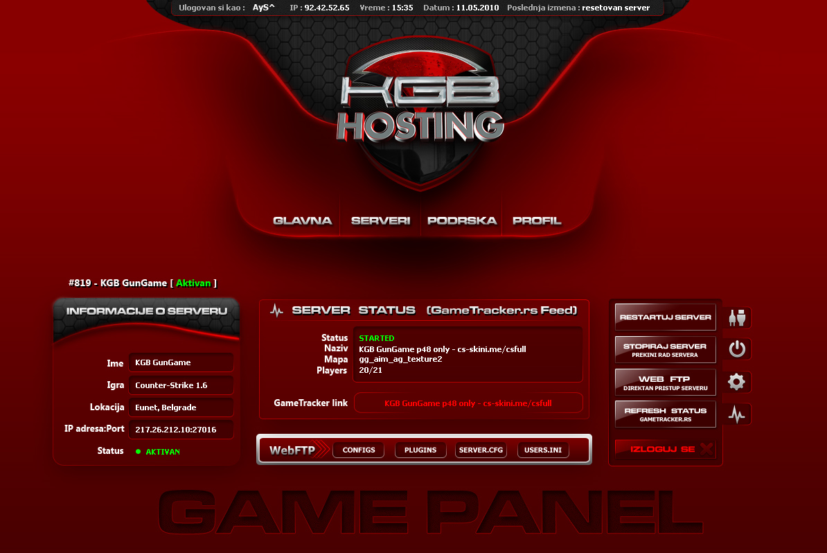 kgb hosting website