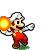 Mario throwing a fire ball