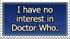 Dr. Who No Interest Stamp by DP-Stamps