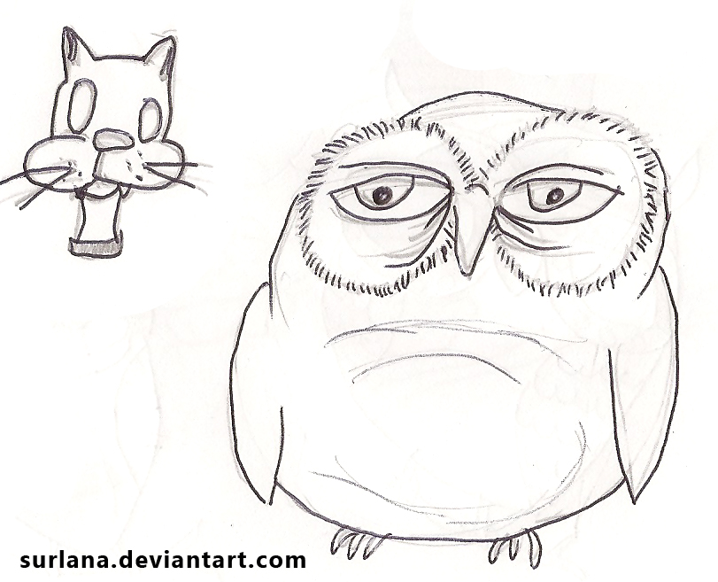 fat owl cartoon cat by surlana on DeviantArt
