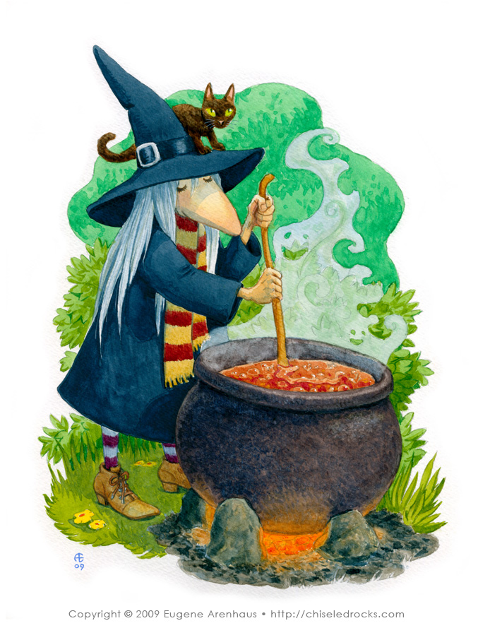 Witch with cauldron by Eugene Arenhaus by arenhaus on DeviantArt