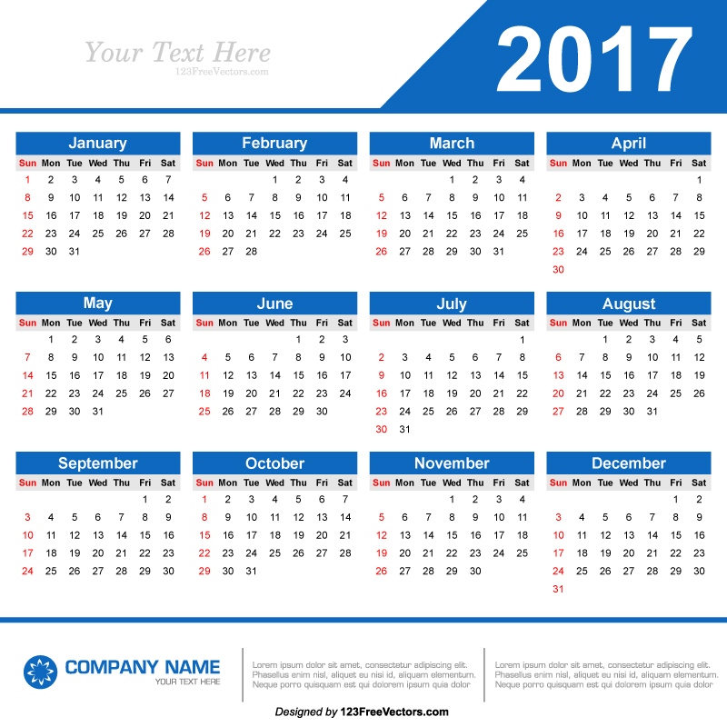 Calendar 2017 Illustration Stock Illustration - Download 